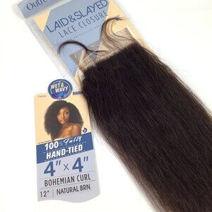Outre Laid & Slayed Lace Closure 4x4 12" Bohemian Curl Natural Brn